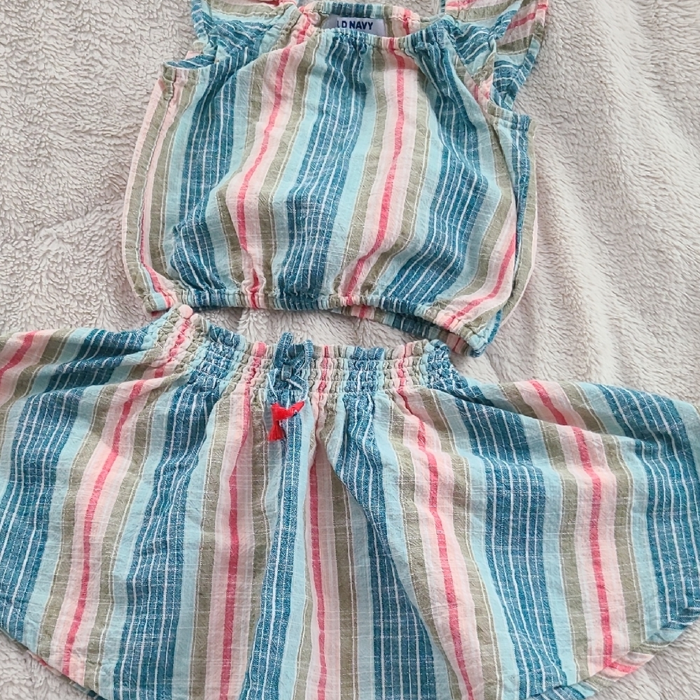 Old Navy Blue and Pink Striped Set